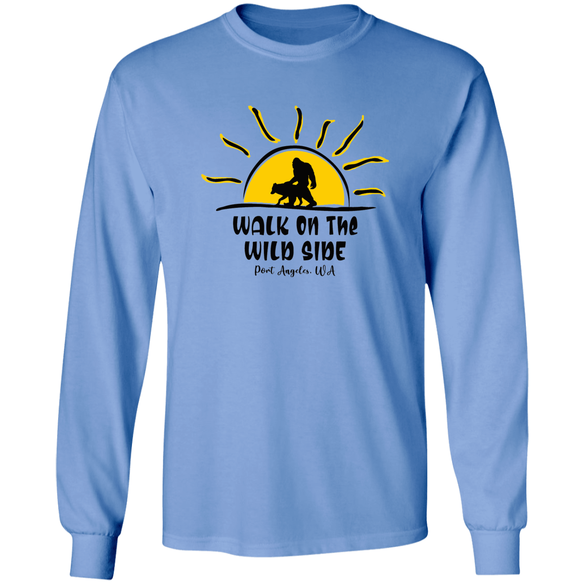 Sasquatch and Wolf Sunset - WILD SIDE - PA LS Ultra Cotton T-Shirt