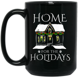 Home for the Holidays Black Mugs