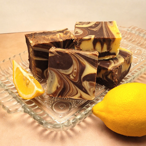 Dark Chocolate Lemon Swirl Fudge
